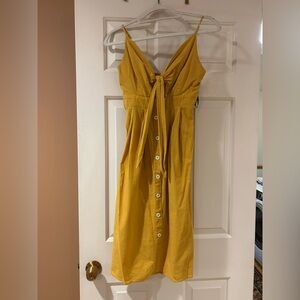 Yellow Button-Down Tie Front Dress, size 4
